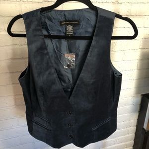 New York & Company  Blue Suede Vest